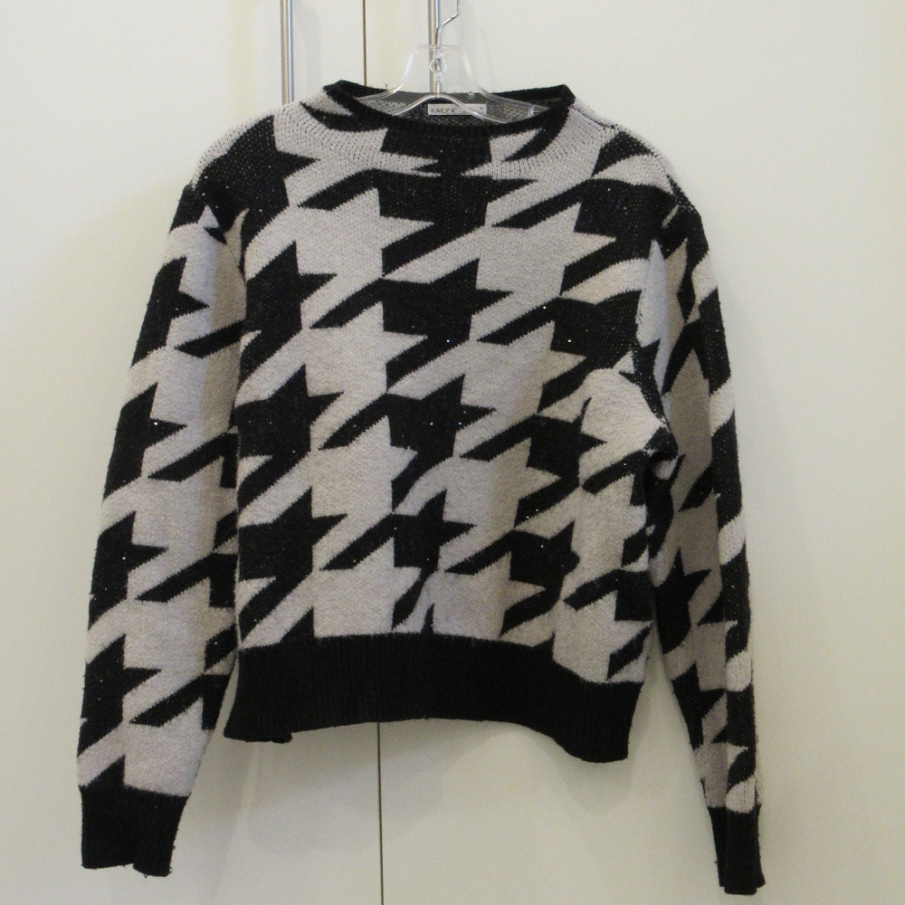 Kaily K Adorable Dog Tooth Sweater XL